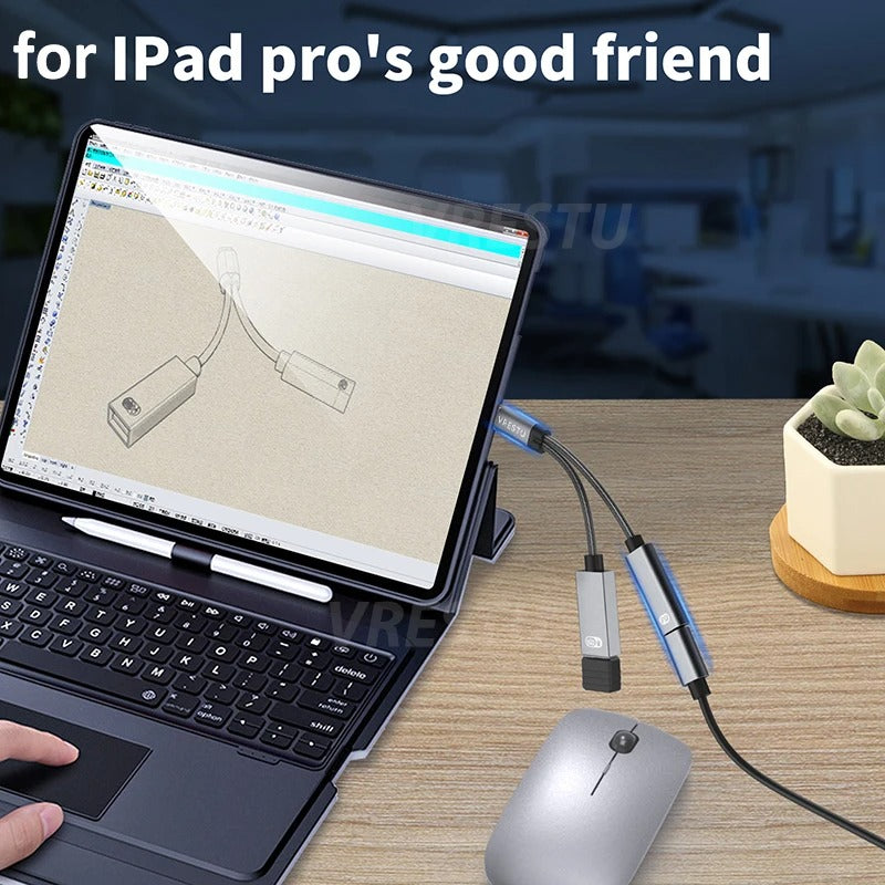USB-C to USB-A OTG Splitter Adapter – 2-in-1 Converter with PD Fast Charging Port for iPhone 16, Samsung, Xiaomi, and More