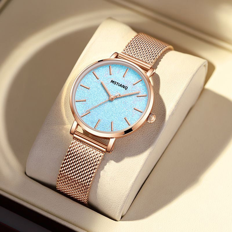 Luxury Watch for Women Fashion Stainless Steel Band Watch Elegant Waterproof Ladies Bursting Sky Star Watch Reloj