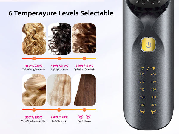 Customized Cordless Ionic Hair Straightener Brush – Portable Rechargeable Thermal Comb with Anti-Scald Design | USB Frizz-Free Styling Tool