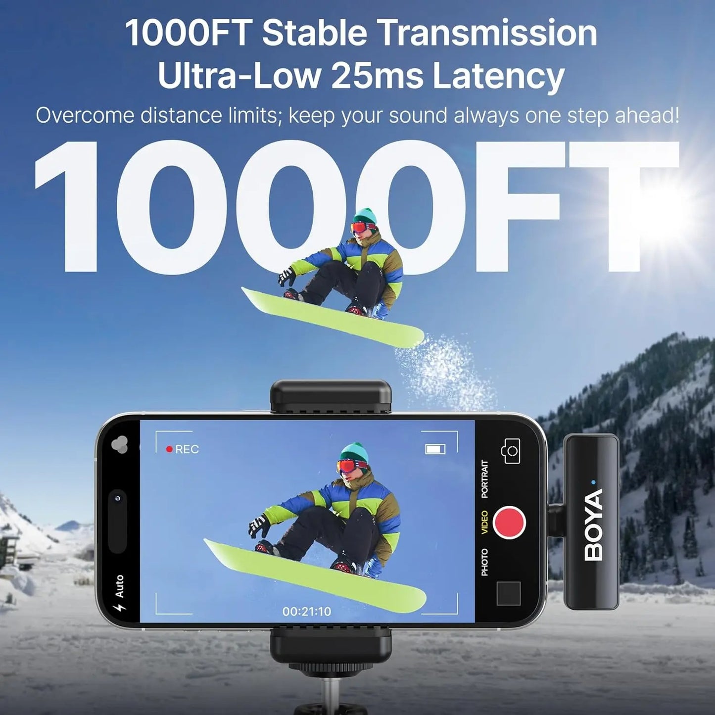 BOYA BOYALINK 2 Wireless Lavalier Microphone – Dual Mic System for iPhone, Android, DSLR, YouTube, Streaming & Video Recording