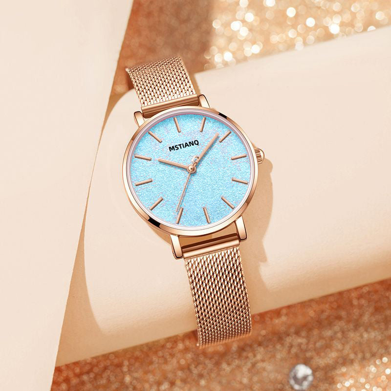 Luxury Watch for Women Fashion Stainless Steel Band Watch Elegant Waterproof Ladies Bursting Sky Star Watch Reloj