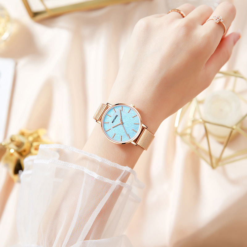Luxury Watch for Women Fashion Stainless Steel Band Watch Elegant Waterproof Ladies Bursting Sky Star Watch Reloj