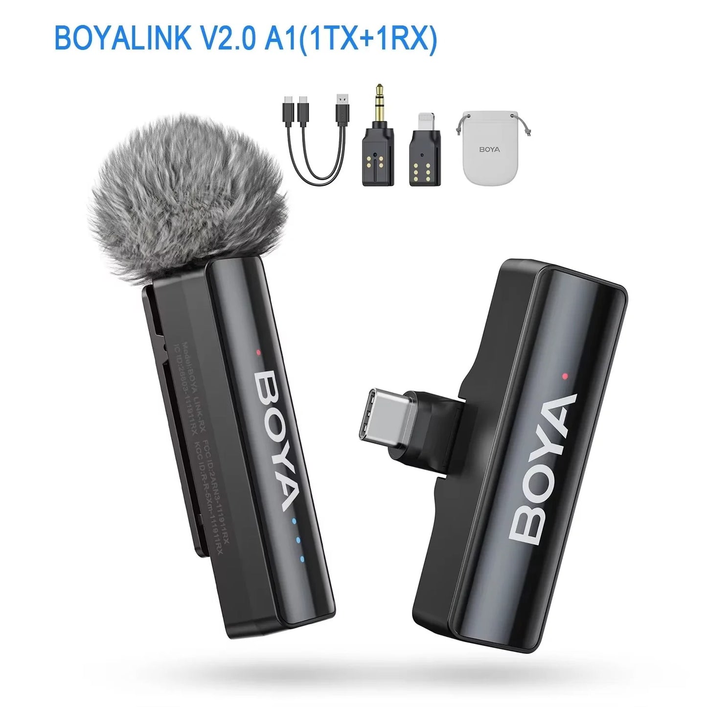 BOYA BOYALINK 2 Wireless Lavalier Microphone – Dual Mic System for iPhone, Android, DSLR, YouTube, Streaming & Video Recording