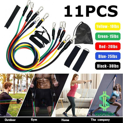 11Pcs Fitness Resistance Bands Set