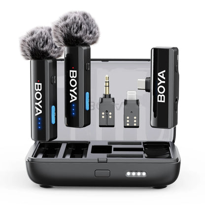BOYA BOYALINK 2 Wireless Lavalier Microphone – Dual Mic System for iPhone, Android, DSLR, YouTube, Streaming & Video Recording