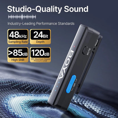BOYA BOYALINK 2 Wireless Lavalier Microphone – Dual Mic System for iPhone, Android, DSLR, YouTube, Streaming & Video Recording