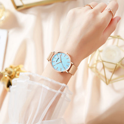 Luxury Watch for Women Fashion Stainless Steel Band Watch Elegant Waterproof Ladies Bursting Sky Star Watch Reloj