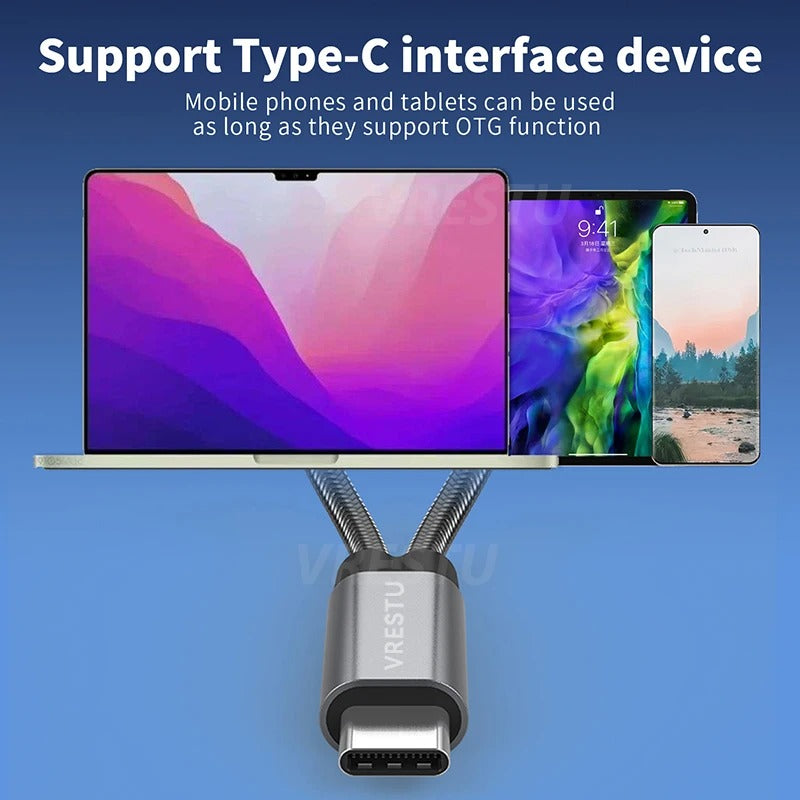 USB-C to USB-A OTG Splitter Adapter – 2-in-1 Converter with PD Fast Charging Port for iPhone 16, Samsung, Xiaomi, and More