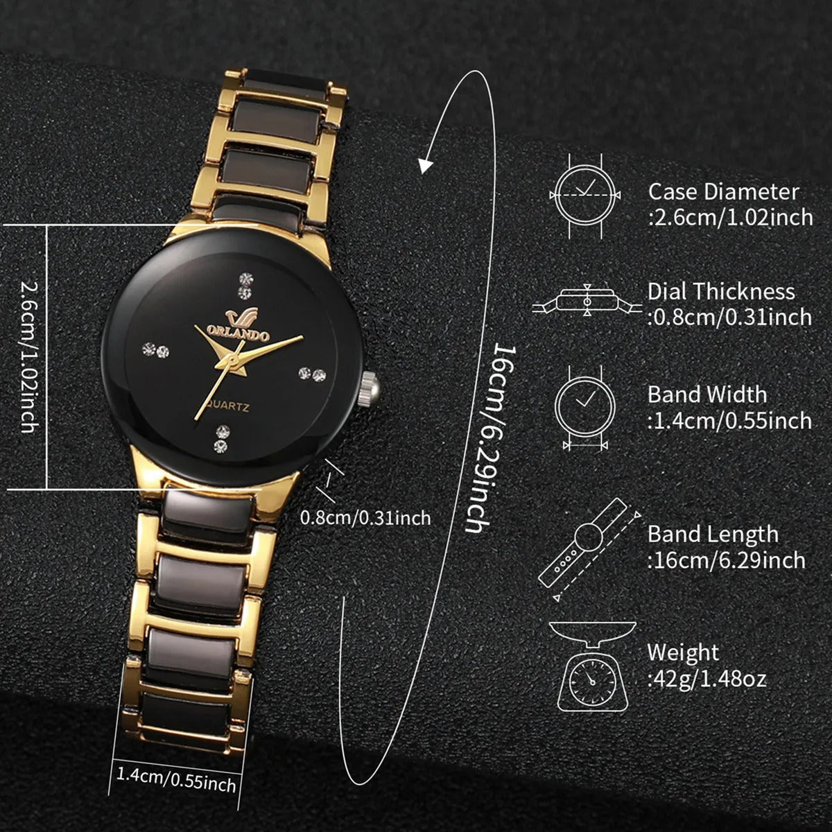 1/2PCS Couple's Quartz Watches Set – Men & Women Analog Fashion Watches with Stainless Steel Band