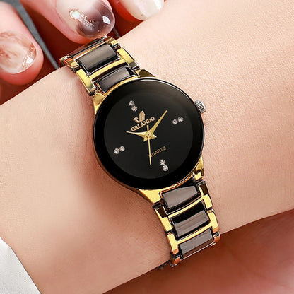 1/2PCS Couple's Quartz Watches Set – Men & Women Analog Fashion Watches with Stainless Steel Band